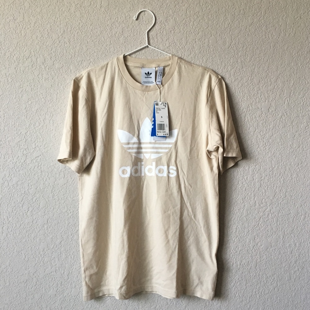 NWT Adidas Trefoil Cotton Tee in the color Linen S